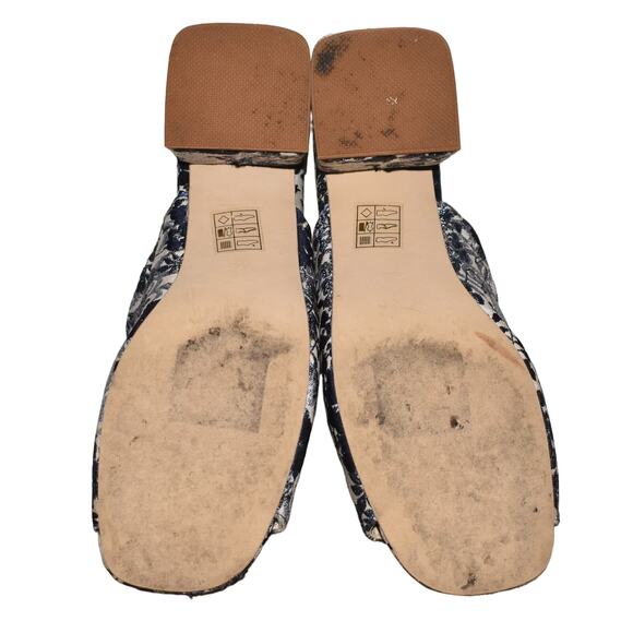 JEFFREY CAMPBELL $150 Perpetua Brocade Mules in Blue/Ivory Size 7.5 - Picture 6 of 6